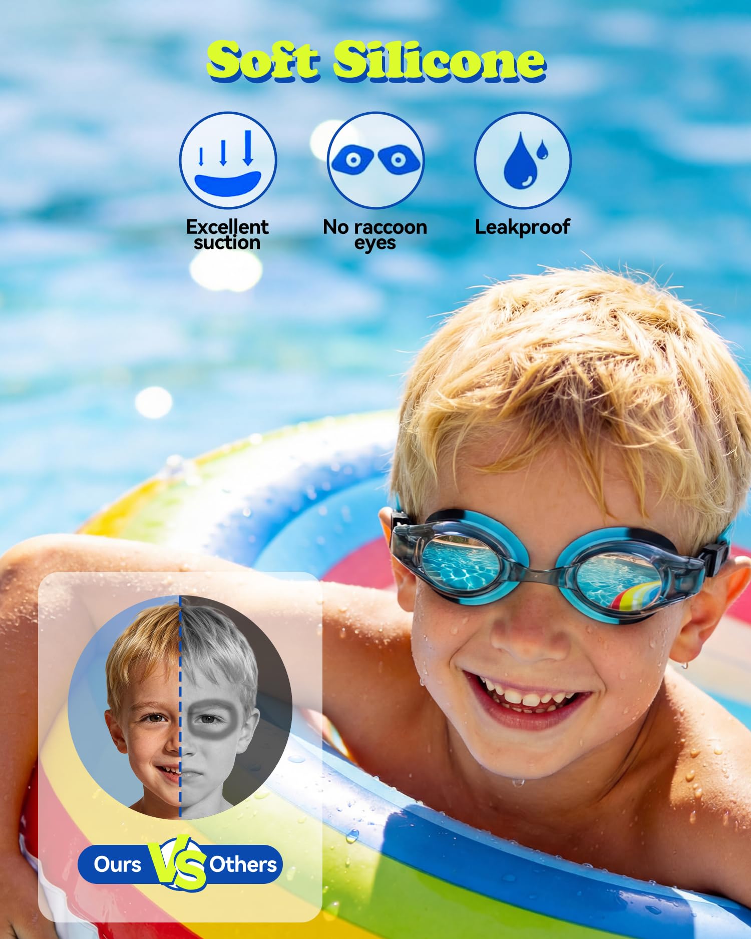 Aegend Lunettes de natation pour enfants de 4 à 16 ans, garçons et filles