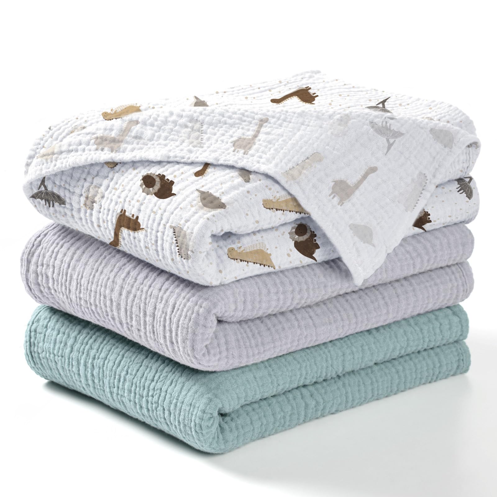 lulumoon Baby Muslin Swaddle Blankets: Soft Receiving Blanket for Newborn - Cotton Swaddling Blanket for Neutral 3Pack