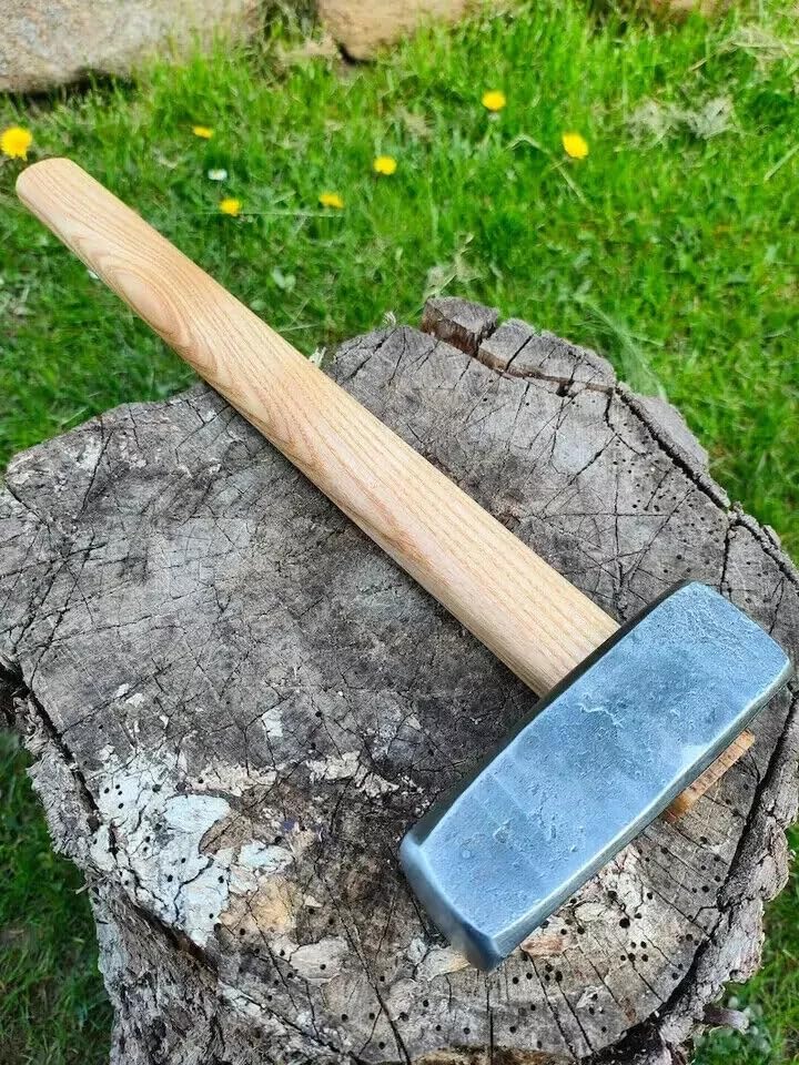 3lb 1045 Tool Steel Japanese Tezuchi Hammer – Bladesmith’s Forging Mallet | Hand-Forged Blacksmith Hammer | Perfect Gift for Dad, Metalworking, Thor-Style, Milled Face Claw Mallet
