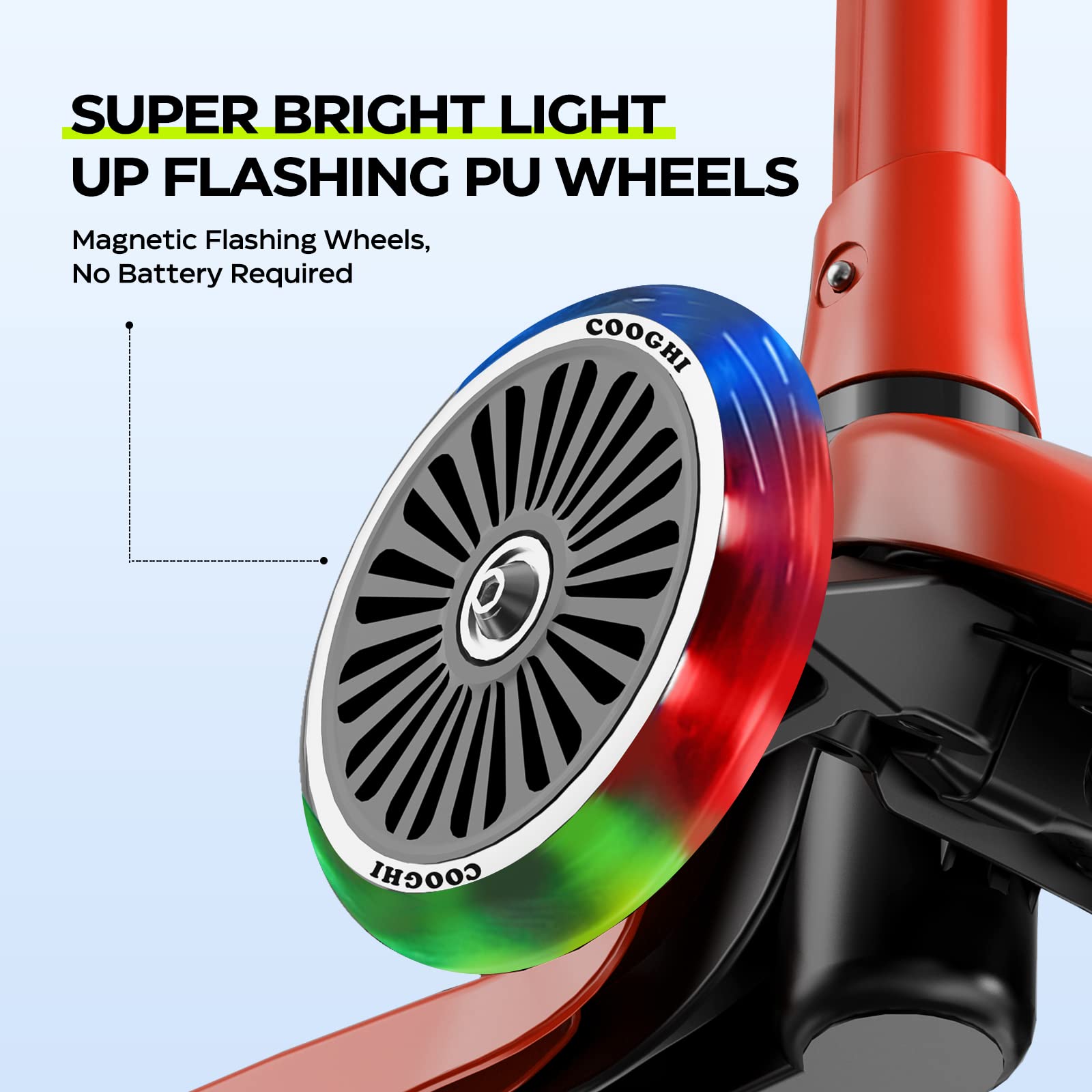 Amazon.co.jp: COOGHI キックスクーター 3輪スクーター PU LEDライト 