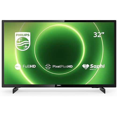 Philips 32PFS6805/12 32-Inch TV (Full HD LED TV, Pixel Plus HD, HDR 10, Smart TV, Full-Range Speakers, Freeview Play, 3 x HDMI, 2 x USB, Ideal for Gaming) - Glossy Black (2020/2021 Model)