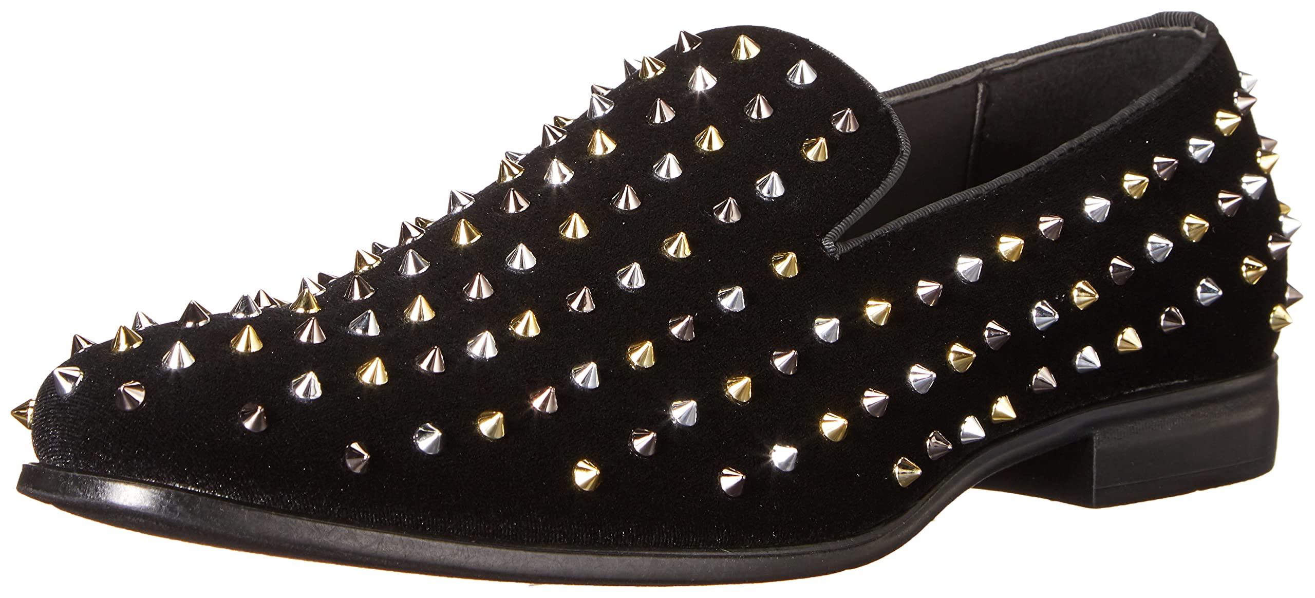 Stacy Adams Herren Spire Spiked Slip on Loafer Slipper, Schwarz/Gold/Silber/Platin, 40 EU