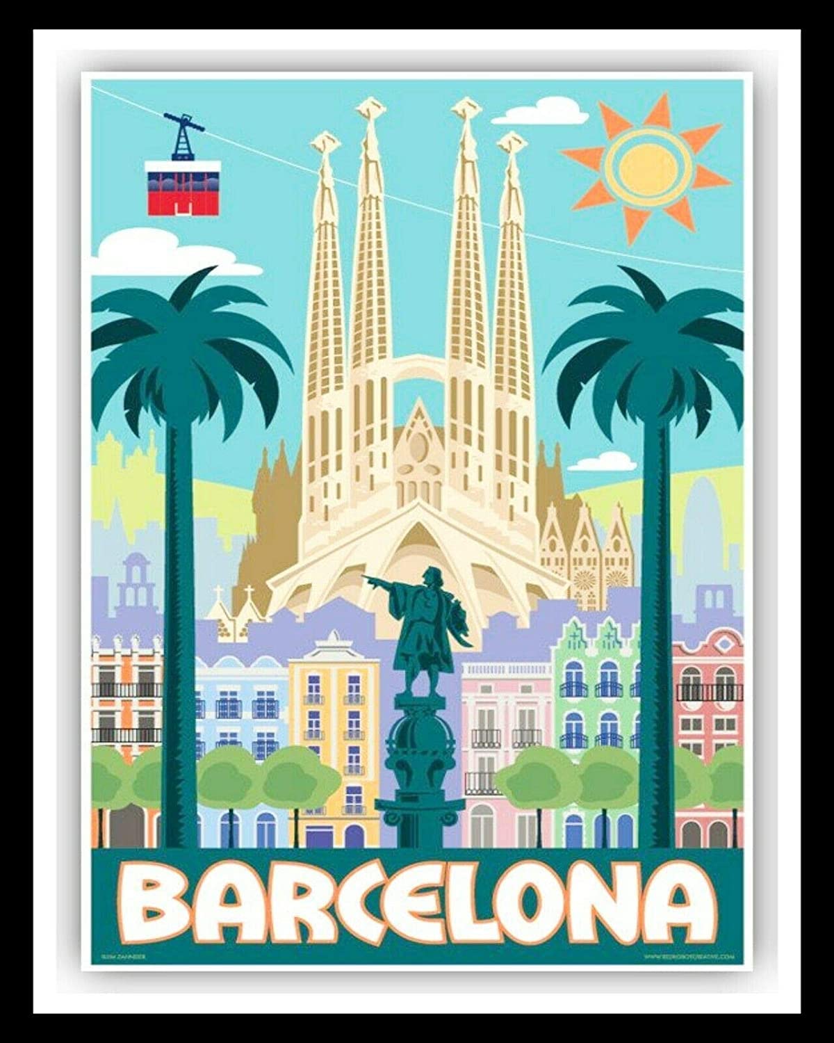 RIFOSA 12"x8" Barcelona Spain Holiday Travel Poster Plaque Tin Metal Sign