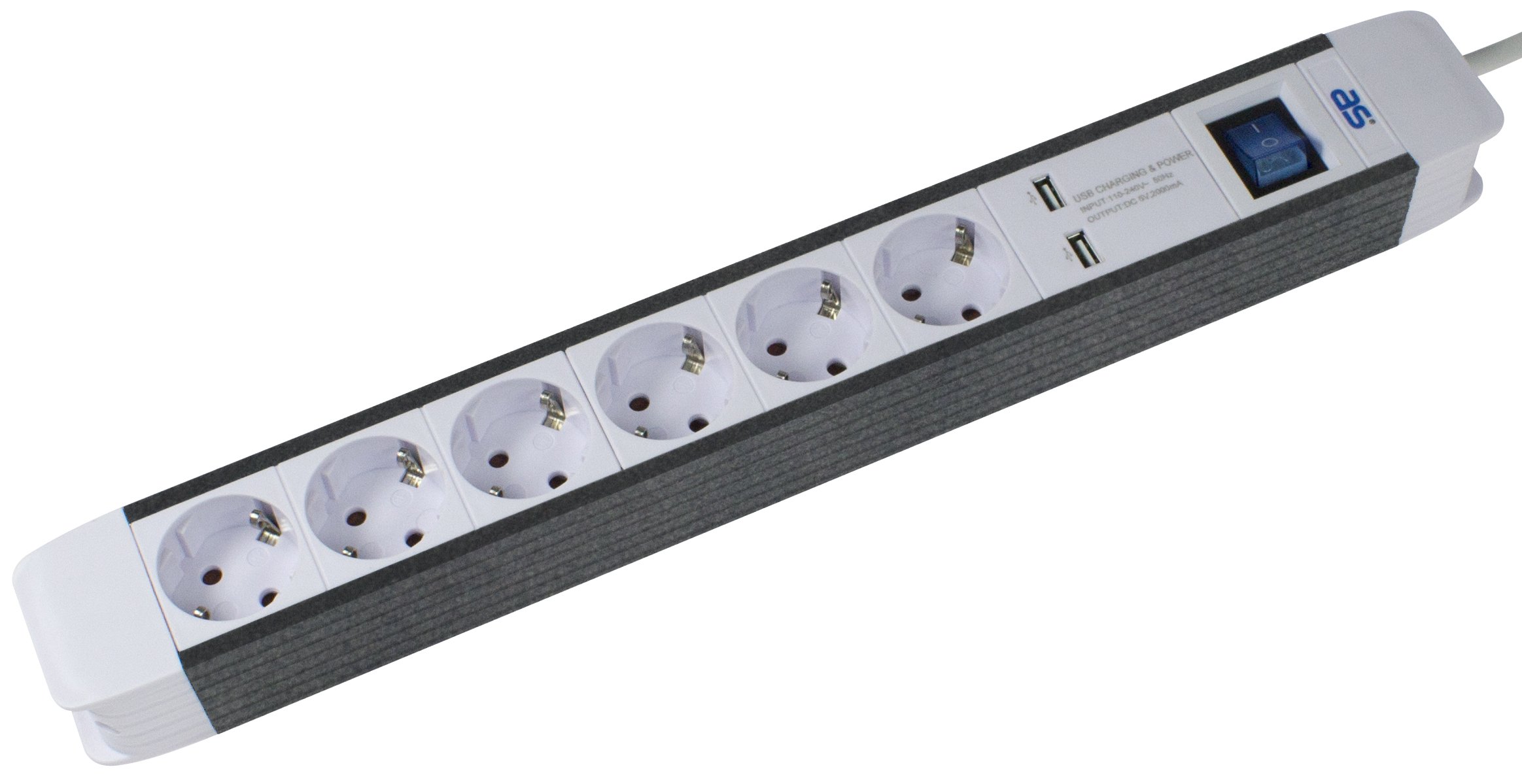 Bloc multiprise 6 prises pour libérer l'espace au sol avec USB