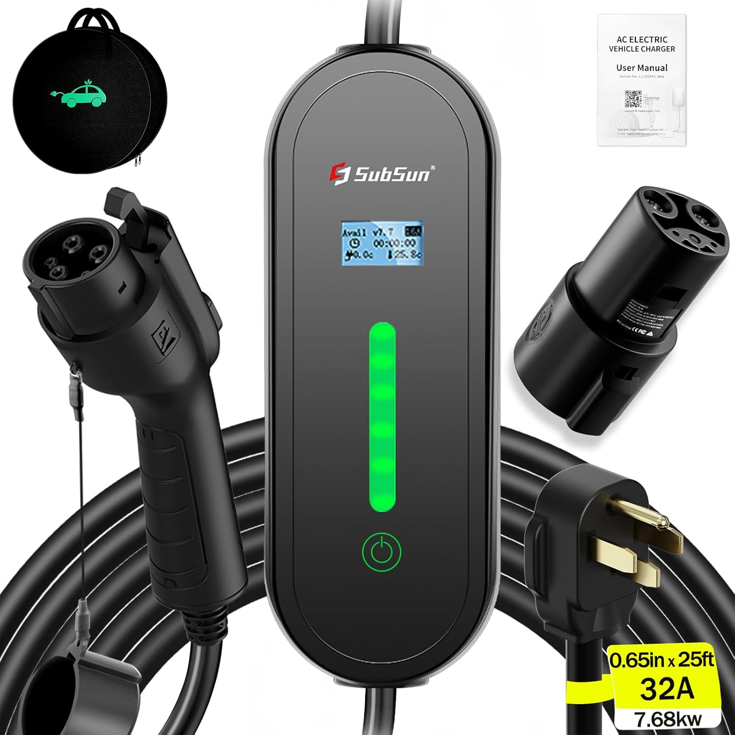 SubSun Universal Portable Level 2 EV Charger (Model BK32171T25F
