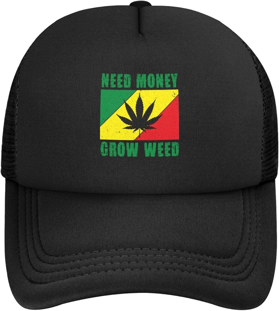 Need Money Grow Weed Baseball Cap Women Men Hat Adjustable Mesh