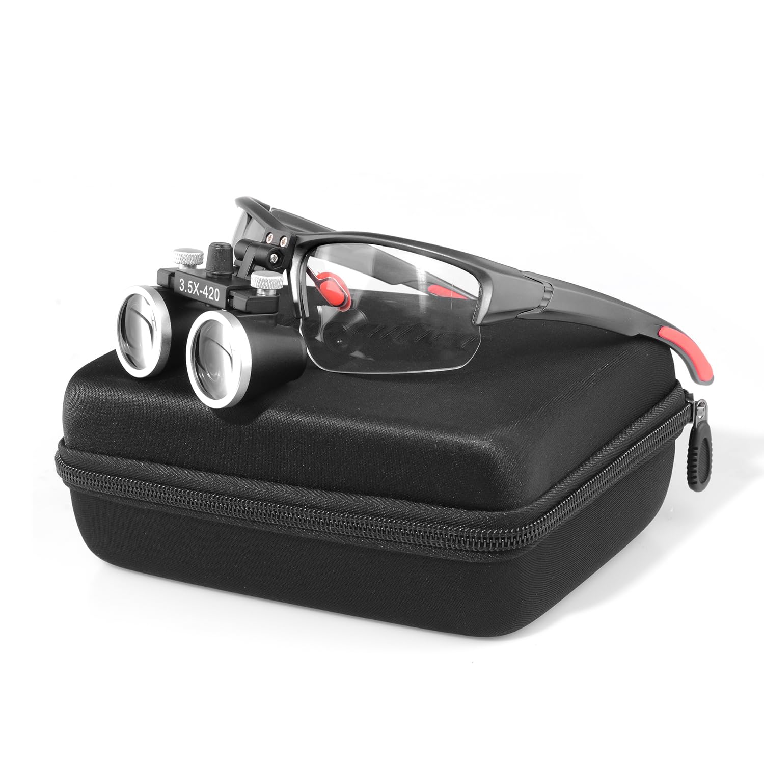 Tankredrug Magnifying Loupes 3.5X 420mm Binocular Optical Glasses Magnifier with Clip (Black)