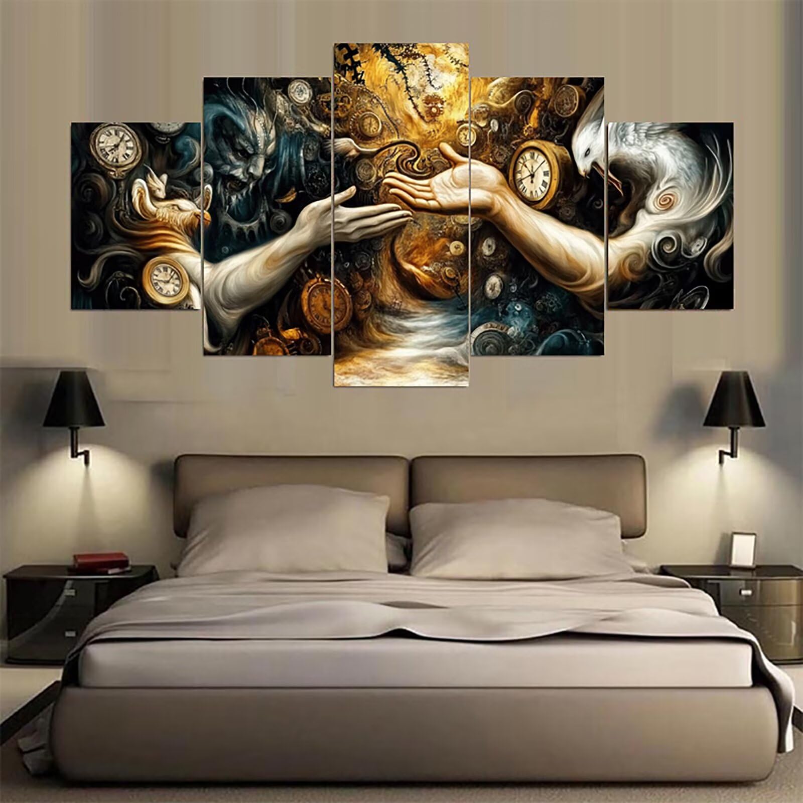 Diamond Painting Erwachsene Groß XXL 5 Teilig 100x200cm, 5D Diamond Painting Abstrakt Diamant Paintings Bilder Bastel Sets, Malen Nach Zahlen Erwachsene, Bausätze für Diamantmalerei Fantasie 0m-1046