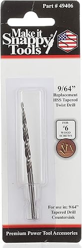 Miniatura 2 de Make it Snappy Repuesto de herramientas de taladro cónico HSS de 9/64 pulgadas (reemplaza a la parte # 49409) #49406