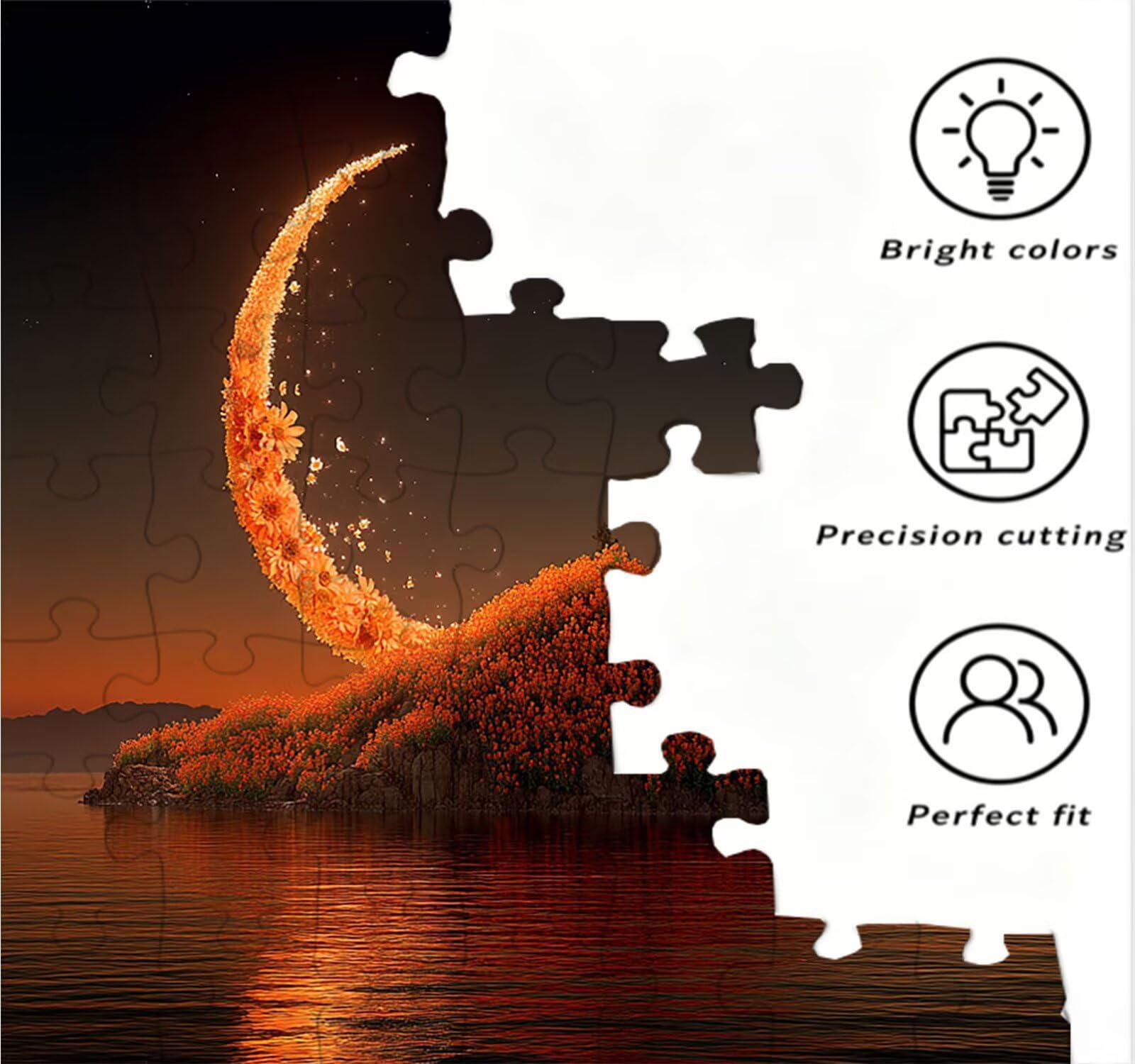R2KH-963 puzzle dla dorosłych, kwiaty księżyca, wyzwanie rodzinne, do zabawy, rękodzieło, puzzle, gry zręcznościowe, dla dorosłych, wyzwania, prezent dla przyjaciół