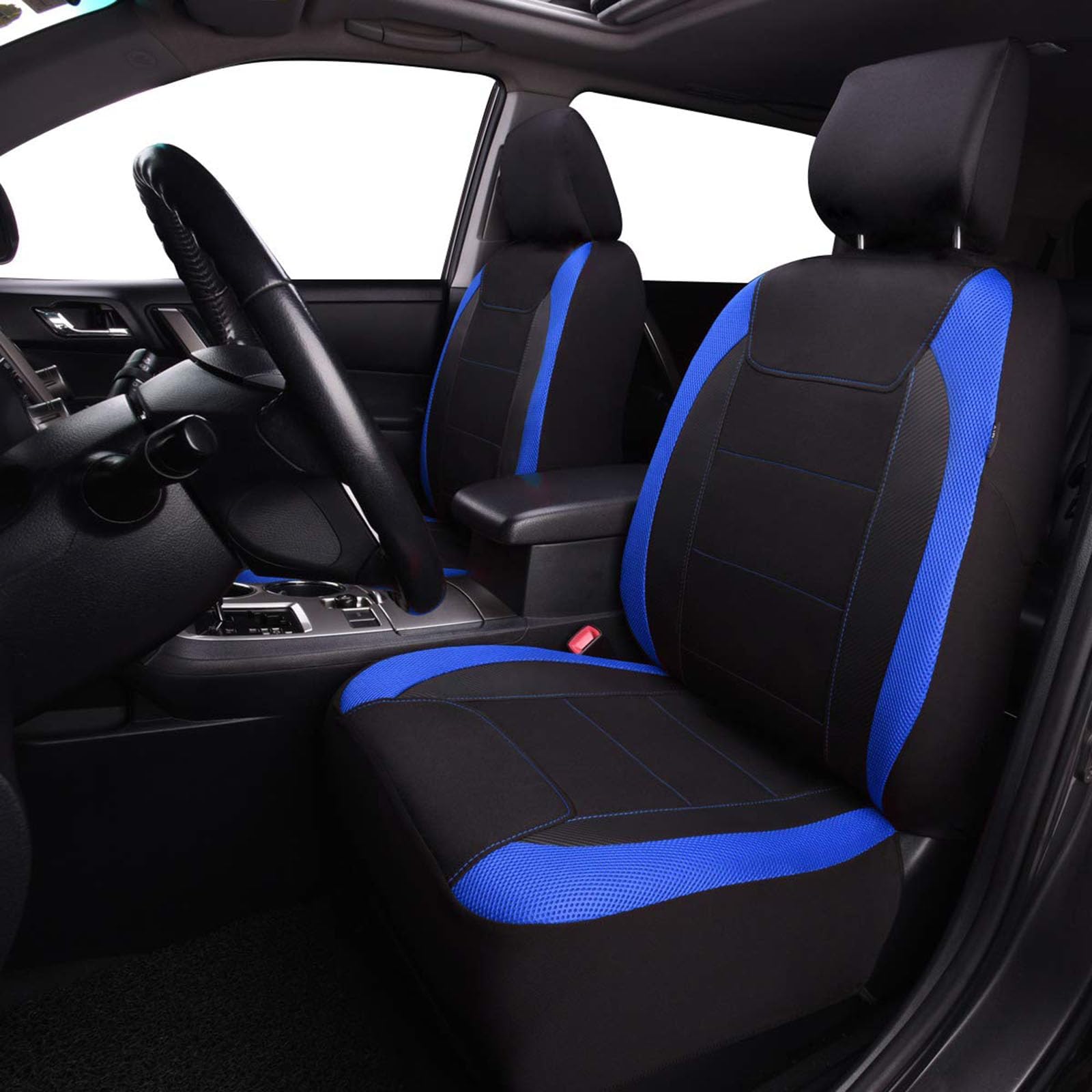 Housse Siège Auto pour Dacia Dokker/Duster/Duster Van | respirant, protection siege auto, compatible airbag, tissu maillage, poche rangement, fermeture eclair, montage facile