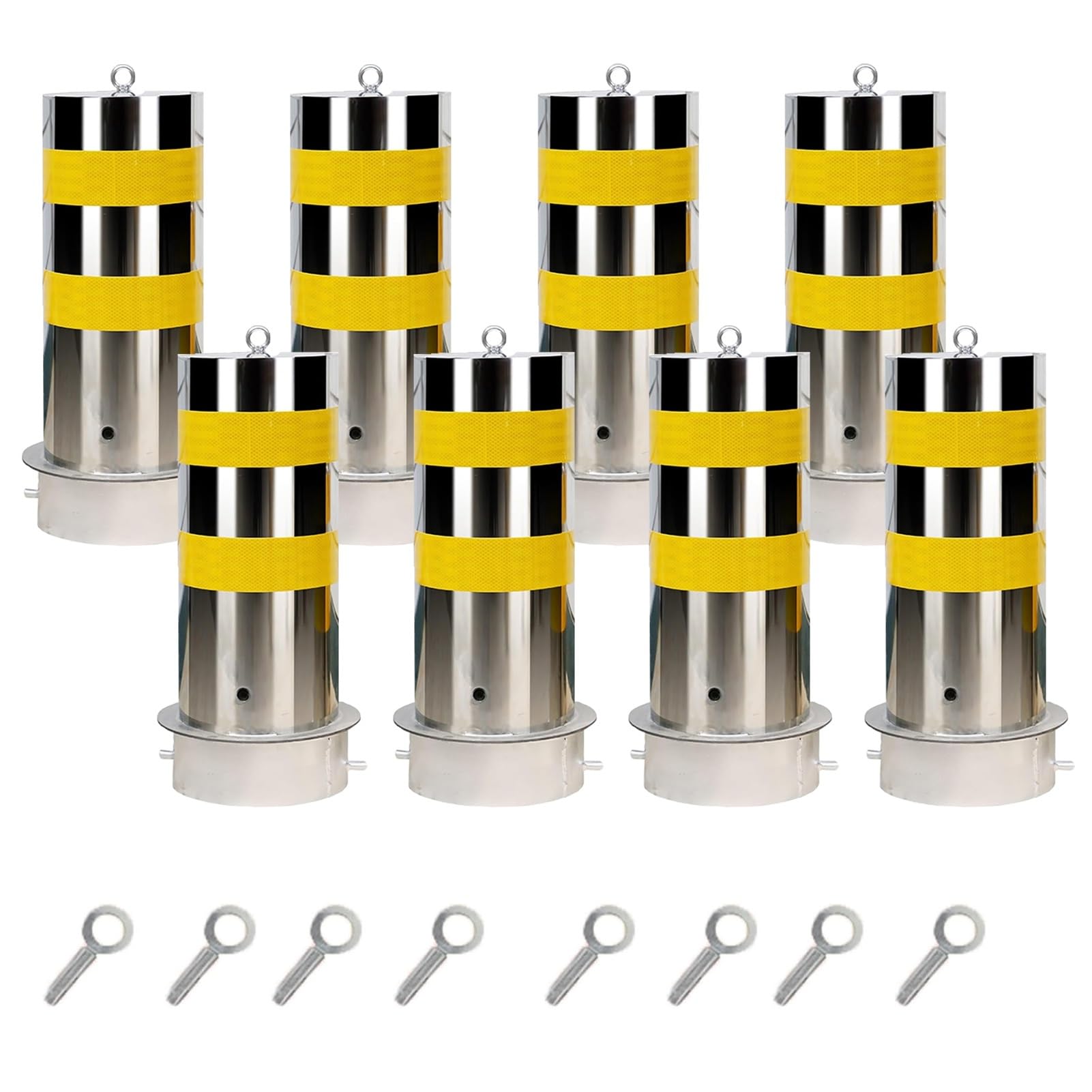 SnamicE Safety Bollards Stainless Steel Parking Post, Embedded Steel Column, Outdoor Road Vehicle Collision Column, Bollard Post Suitable for Garages Parking Lots Crosswal,