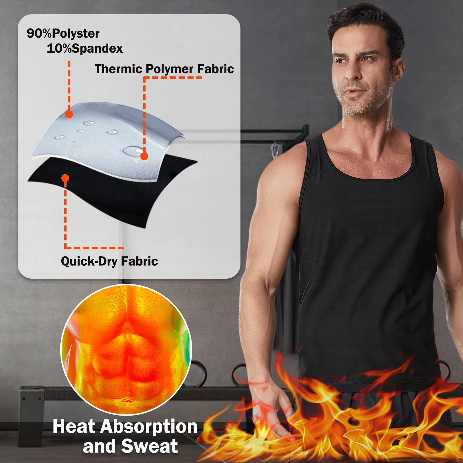 Canotta Sauna Uomo Dimagrante Tuta Caldo Intrappolamento Calore Perdita Peso Corsa Shapewear Gilet Fitness Allenamento