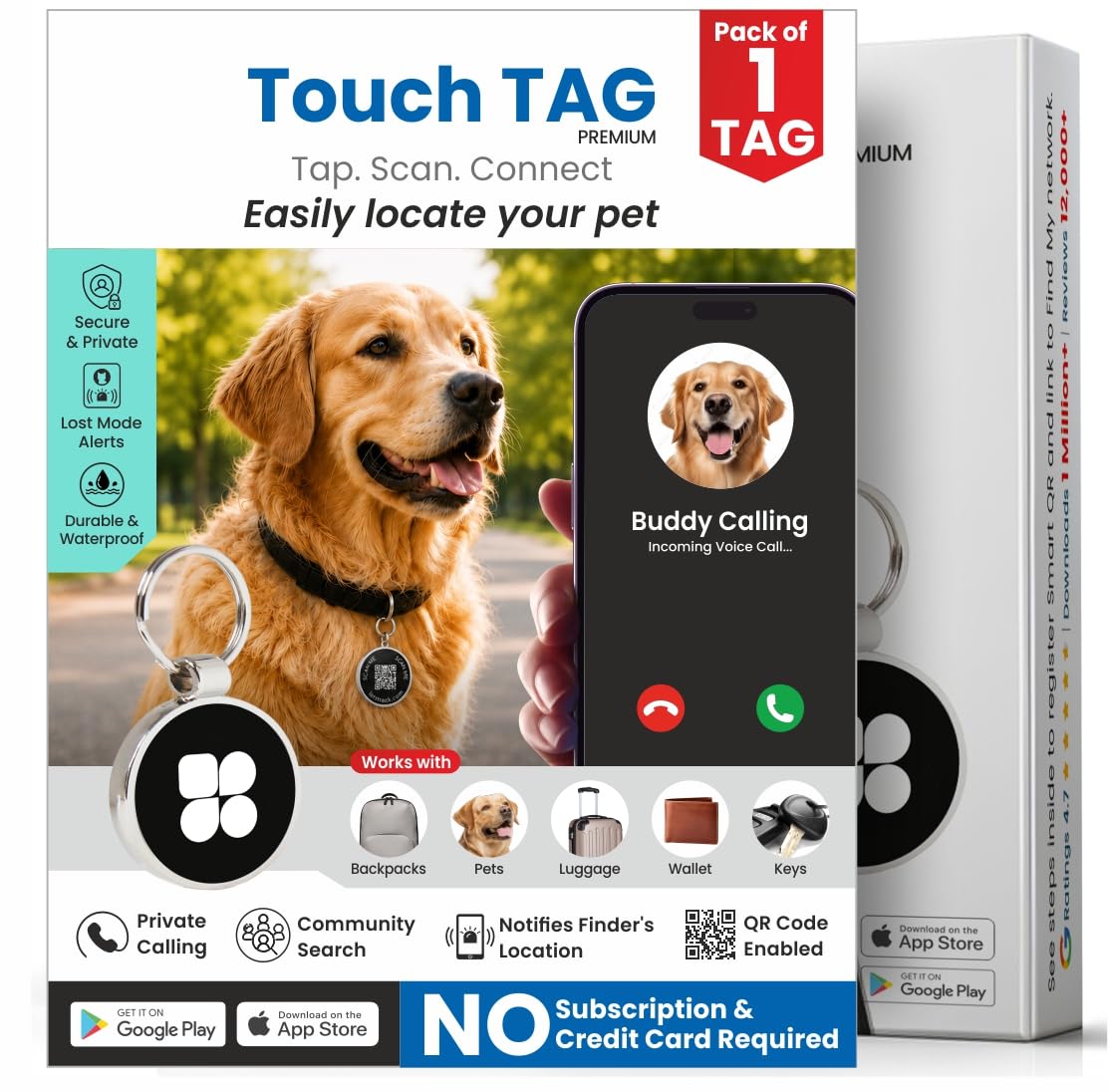 Touch TAG Premium Smart QR Code Identity Tracker | Keychain-Style Smart Tag for Keys, Luggage, School Bags, Gym Bags, Pets | Real-time scan alerts (Pack of 1) -White-image-12