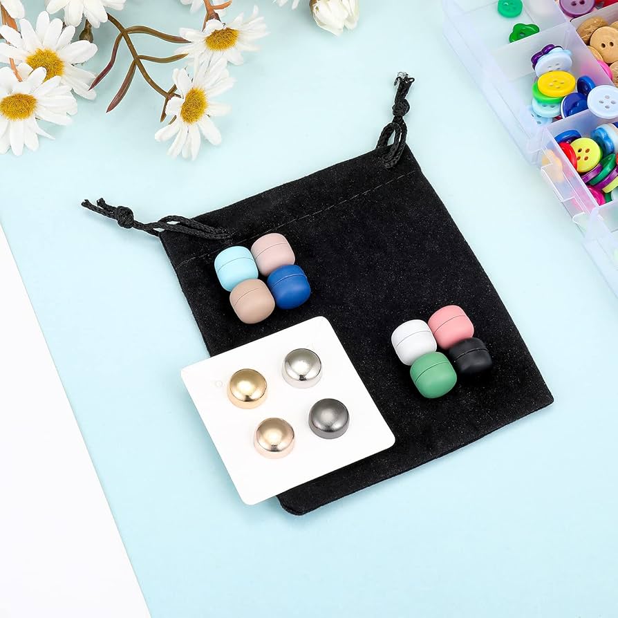12Pcs Hijab Magnetic Pins, Strong Hijab Magnets Colorful Magnetic Scarf Clasp Pinless Brooch Hijab Pins Buttons