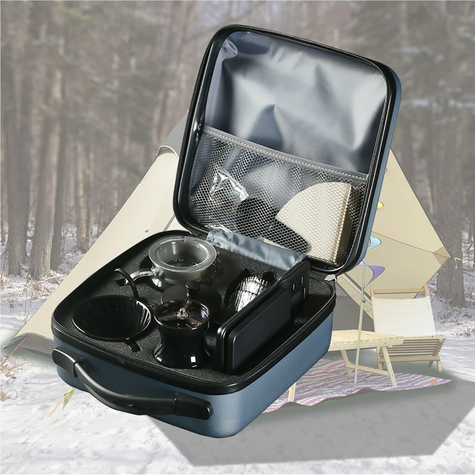 Set Da Caffè Preparato A Mano Da Viaggio Outdoor Portable Camping V60 Elettrodomestico Macchina Da Caffè Per Macinatura Manuale Entry-Level Per Uso Domestico Set Completo Macchina Per Caffè Americano