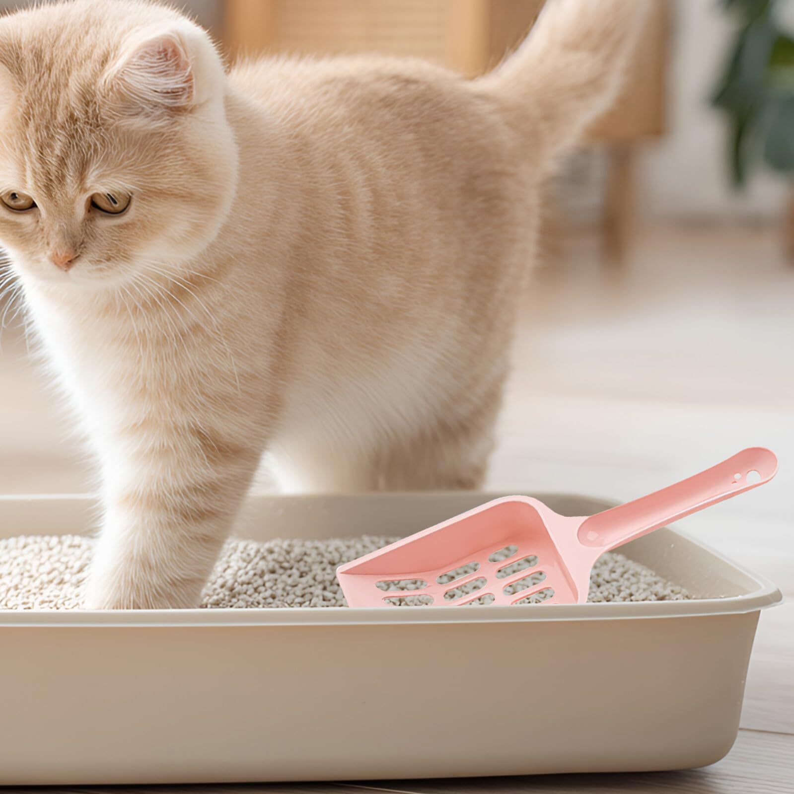Ciieeo Paletta per Lettiera Fine in Plastica Robusta 24 Pezzi Setaccio per Lettiera per Gatti Manico Ergonomico Adatta per Lettiere di Gattini e Gatti Adulti Pulizia Efficiente e