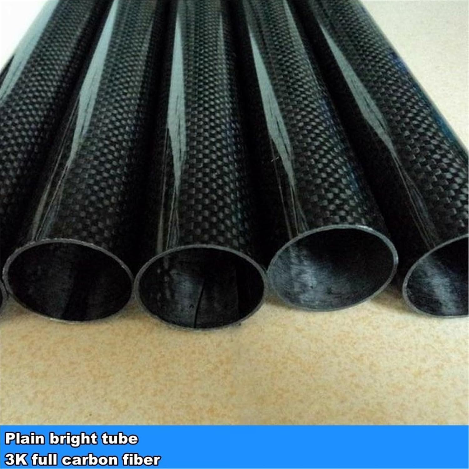 1/2pc Wrapped Carbon Fiber Tube 3K Plain Bright Surface OD7mm~50mm Length 1000mm(10x6x500mm 1PCS)
