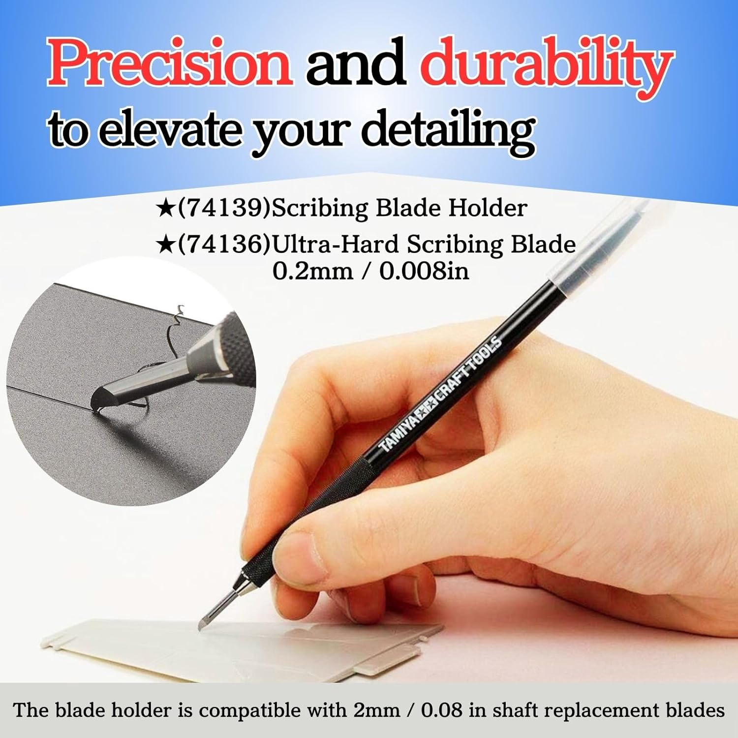 Engraving Blade 0.2mm(74136)&Engraving Blade Holder(74139)&Guide Tape for Scribing Lines 3mm(30m)&Gundam Marker Panel Lining Pen Black GM301&Template1 - Straight Edge (TP1) &Sticky Notes Set