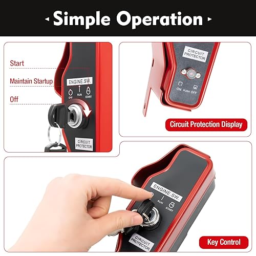 Miniatura 3 de Kit de motor de arranque eléctrico, volante de motor de arranque para motor 11HP GX390 13HP con llave de caja de interruptor de encendido (para