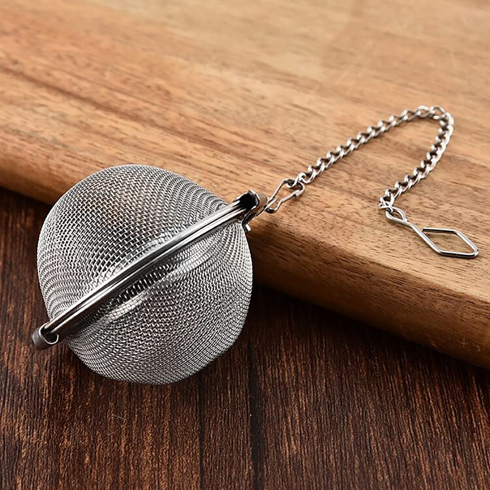 Infuseur à Thé En Acier Inoxydable - Boule à Thé 52 Mm De Diamètre Avec Chaîne - Pour Feuilles De Thé En Vrac, épices, Infusions - Compatible Tasse Et Théière - 8