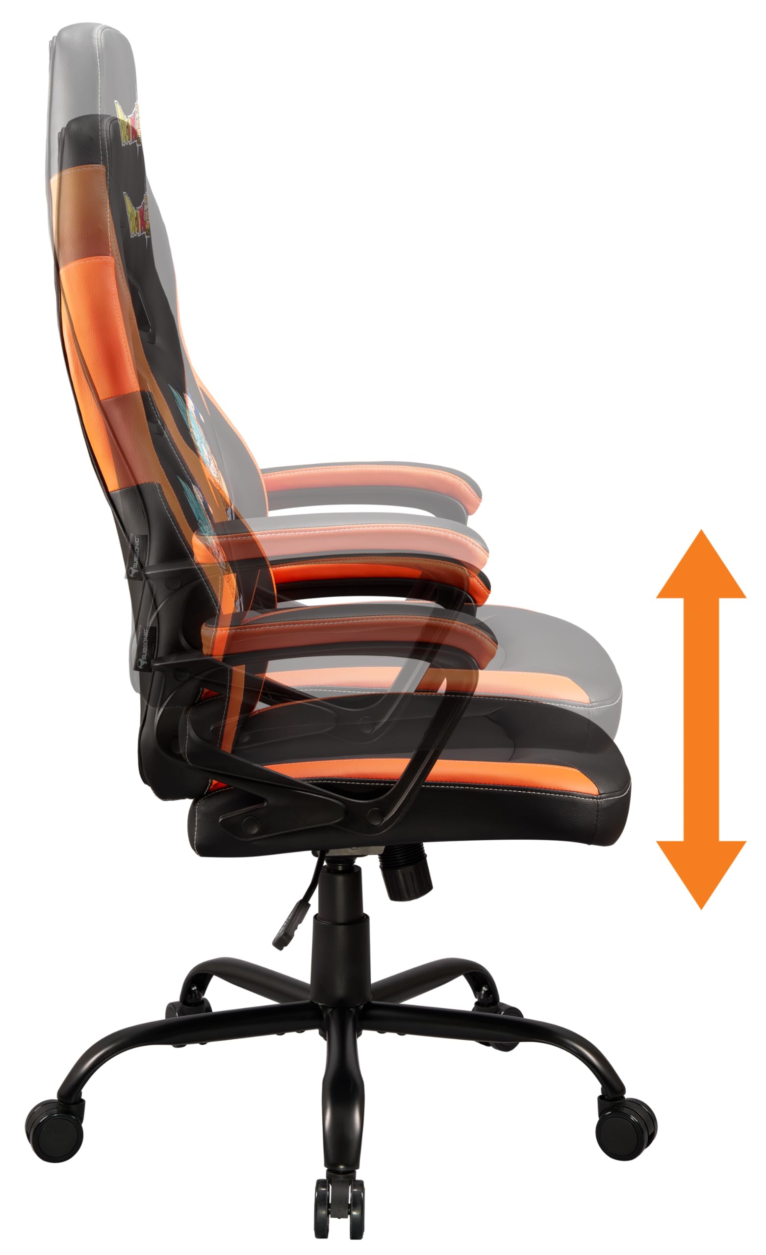 SUBSONIC - Sedia da Gaming Dragon Ball Super - Poltrona da Ufficio Ergonomica con Schiuma ad Alta Densità, Meccanismo Basculante e Comodi Braccioli - Altezza Regolabile - Nero