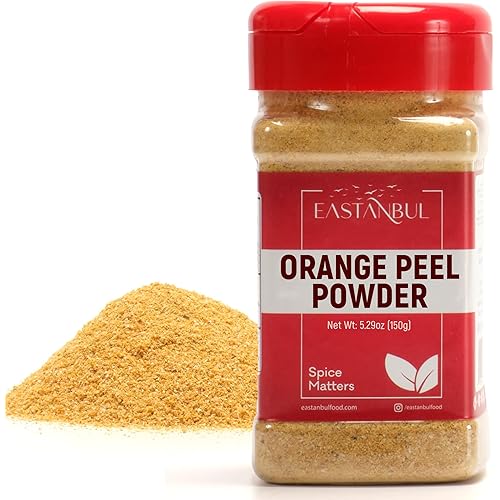 Eastanbul Orange Peel Powder, 5.29oz Dried Orange Peel Powder for Cooking, Baking, and Tea, Mediterranean Harvest, Natural Flavoring, No Additives, Vegan, Gluten Free, Non GMO