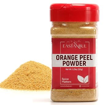 Eastanbul Orange Peel Powder, 5.29oz Dried Orange Peel Powder for Cooking, Baking, and Tea, Mediterranean Harvest, Natural Flavoring, No Additives, Vegan, Gluten Free, Non GMO