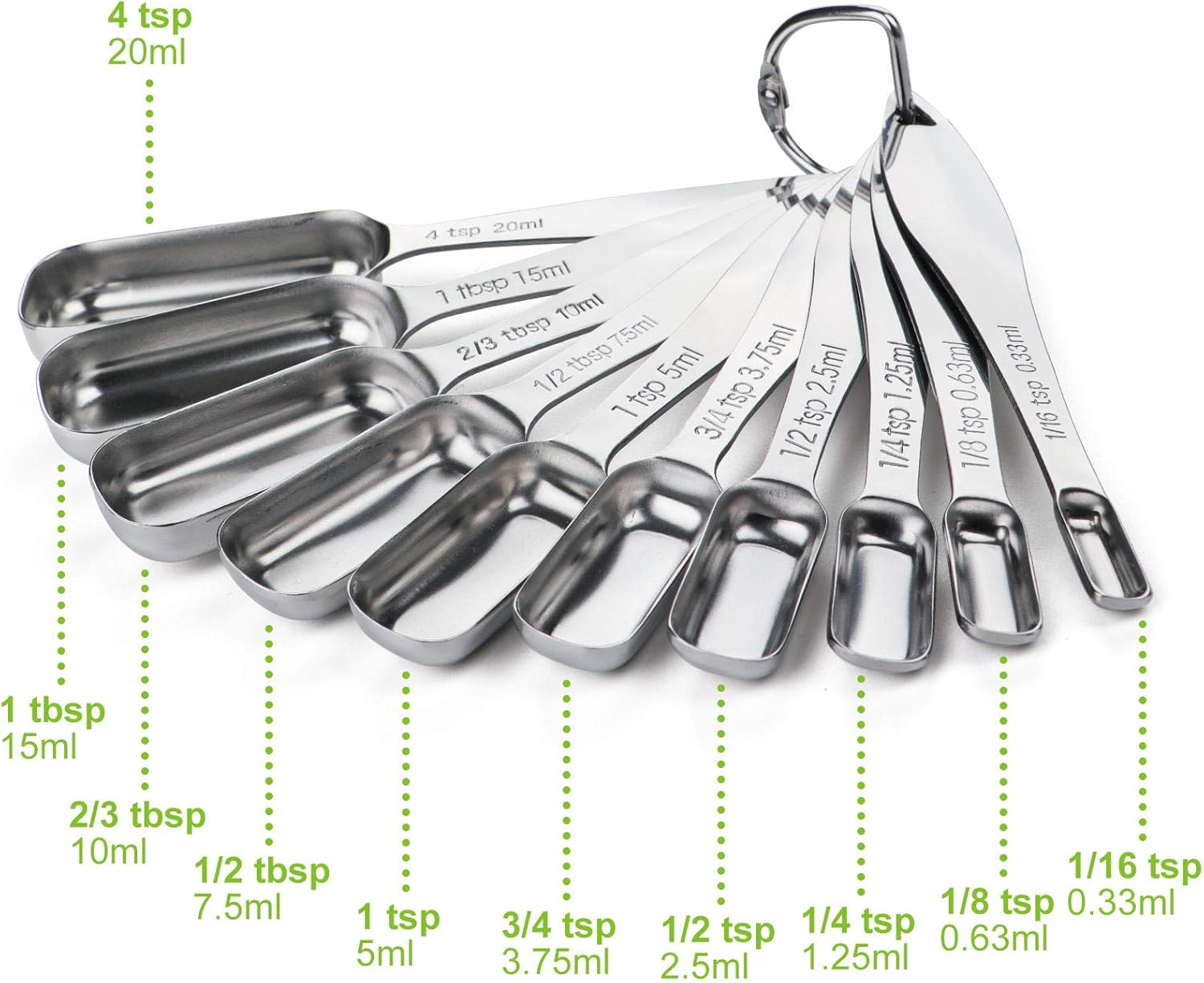 FANGSUN 4 Inch English Muffin Rings + Measuring Spoons Set