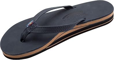 Rainbow Sandals Womens Double Layer, Narrow Strap, Leather Sandals w/Arch