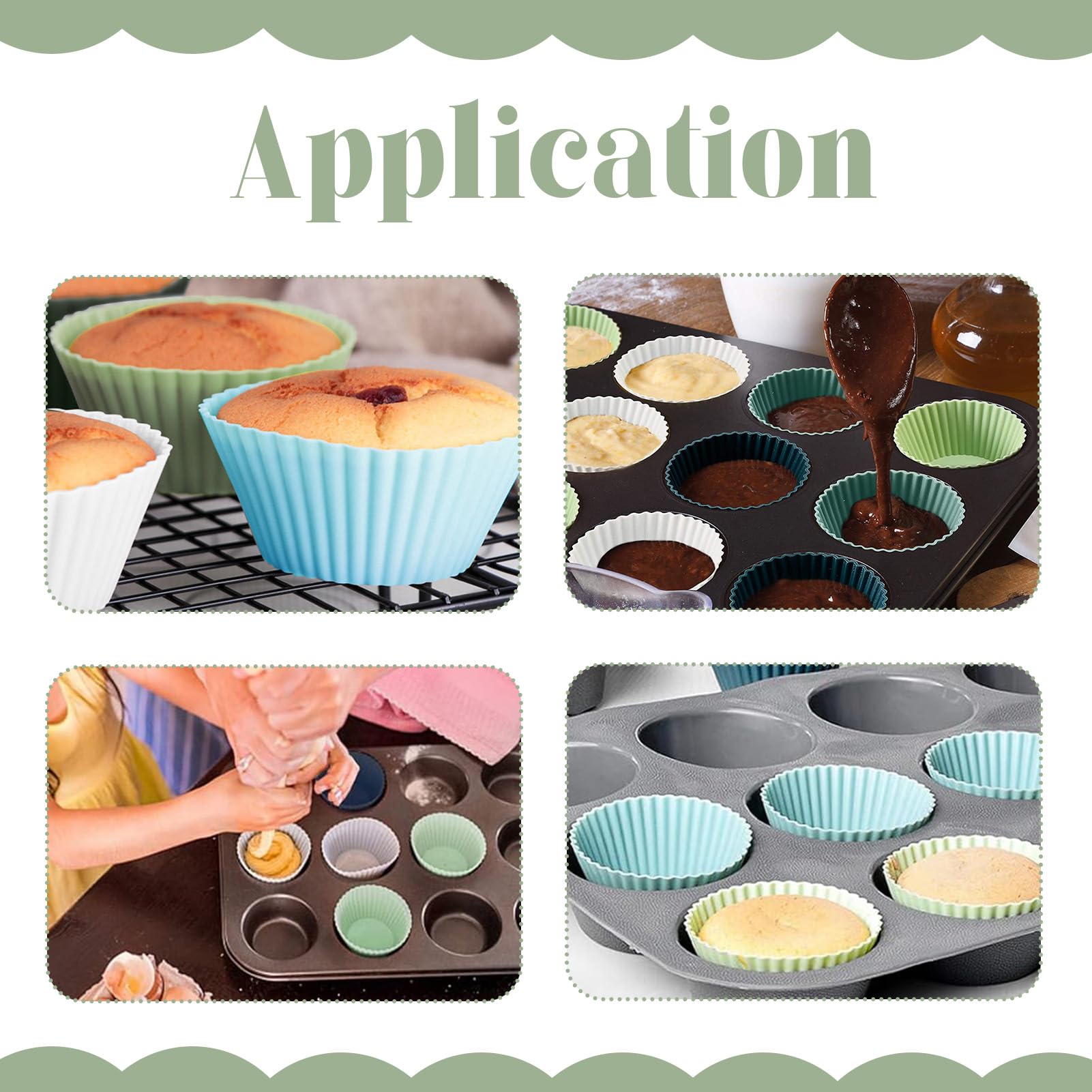 12 Stampi Per Muffin In Silicone Alimentare - Riutilizzabili, Antiaderenti, Per Forno E Congelatore - Foto 3