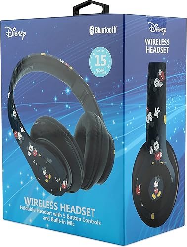 Miniatura 5 de Disney Mickey Mouse Auriculares Bluetooth sobre la oreja, auriculares plegables inalámbricos y con cable Micrófono incorporado - Regalo de