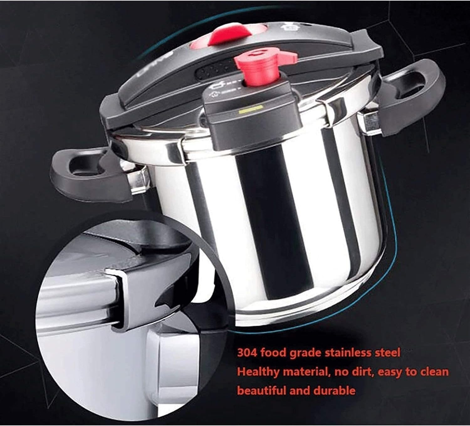 304 Stainless Steel Pressure Cooker Commercial Domestic Slow Cooker Stock Pot Safety Explosion-proof Gas Induction Cooker