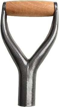 Heavy Duty Iron Shovel Handle with Ergonomic Design Perfect for Replacement in Spades and Other Gardening Tools silver
