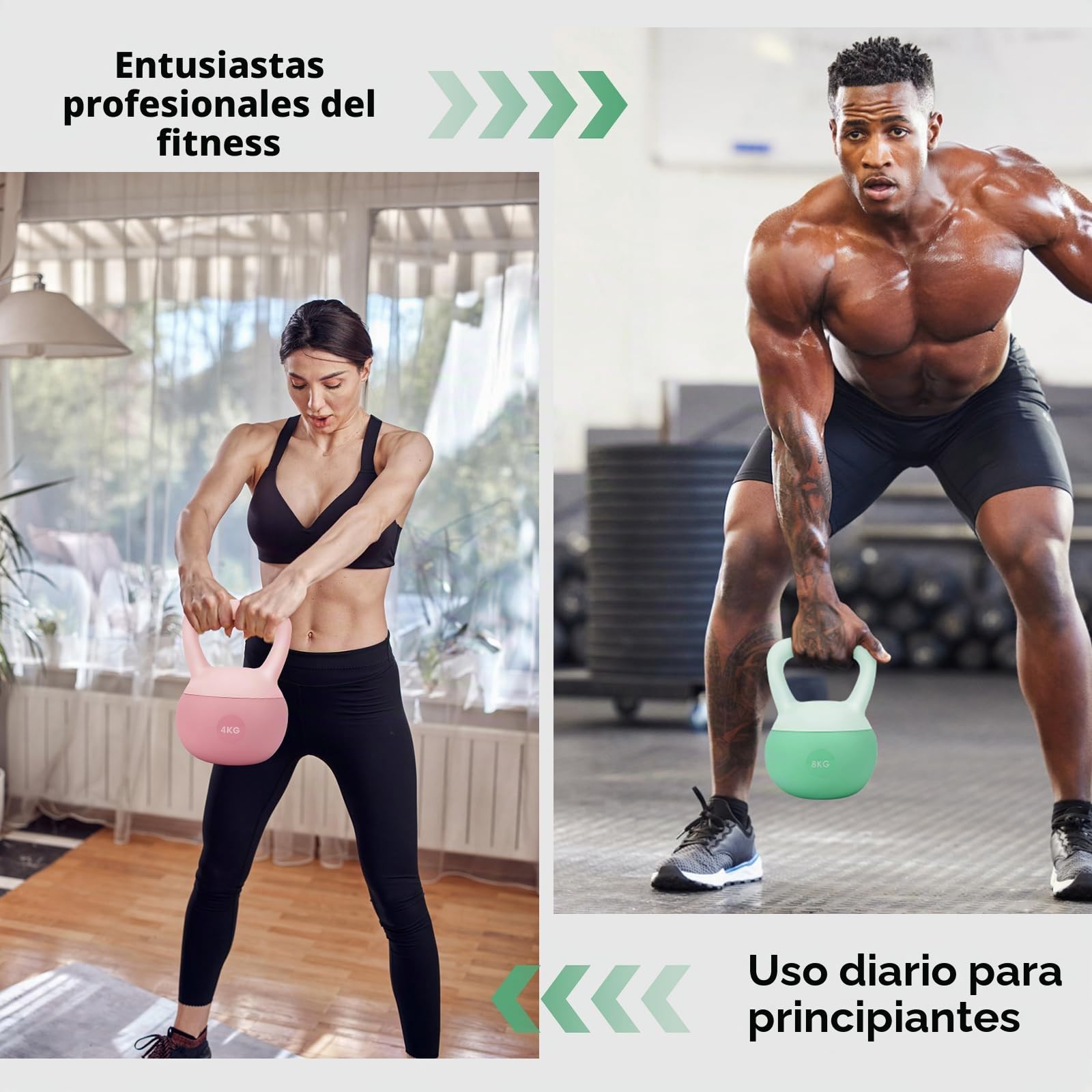 Kettlebell Suave 4–8 kg – Pesa Rusa de Entrenamiento con Revestimiento Flexible, Ideal para Fuerza, Fitness y Ejercicios en Casa