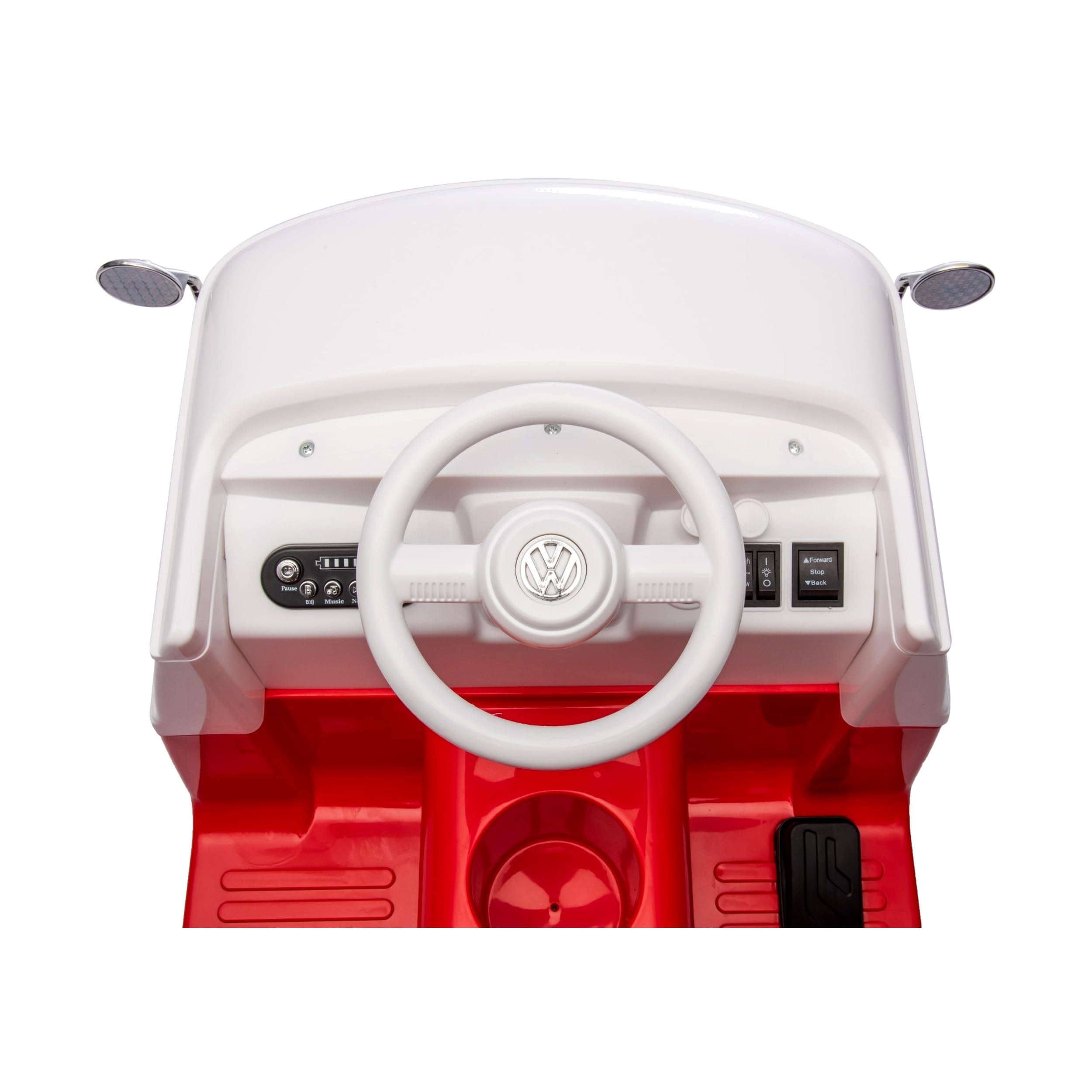 ATAA Furgone elettrico per bambini, Volkswagen Bulli T1, 12 V, licenza ufficiale | Rosso - Con telecomando genitori incluso