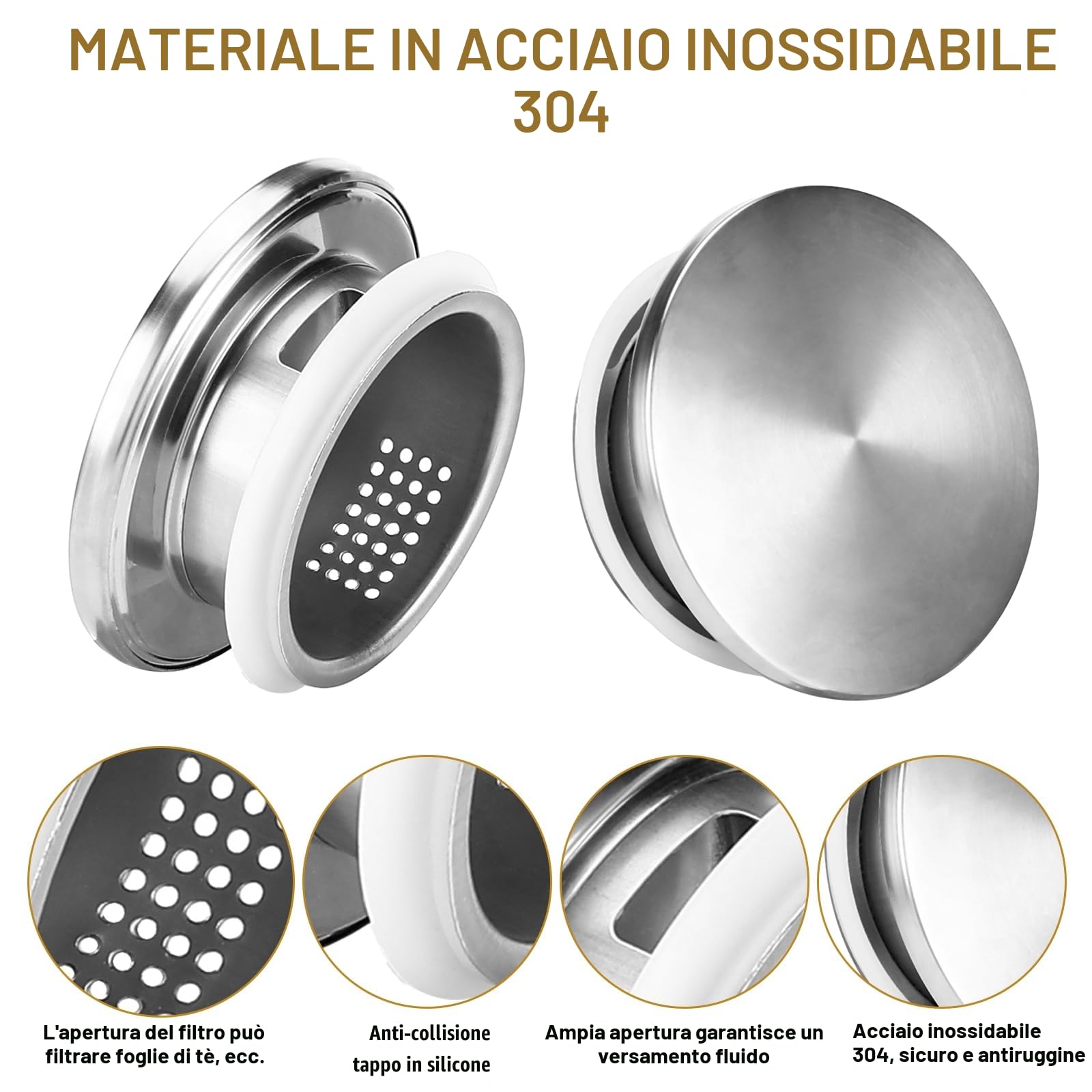 Caraffa in Vetro 2L, Caraffa Vetro con Acciaio inossidabile Coperchio, Trasparente e Resistente Brocca Acqua Vetro, Caraffa Refrigerante per il tè Freddo, Acqua Calda, Fredda, Caffè, Latte, Succo,