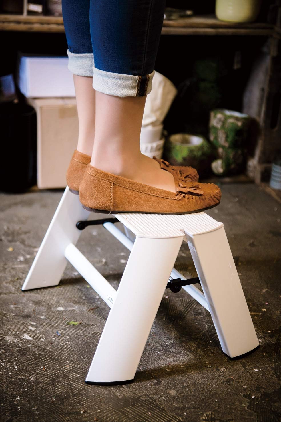 Hasegawa Ladders Lucano Step Stool, 1, Red