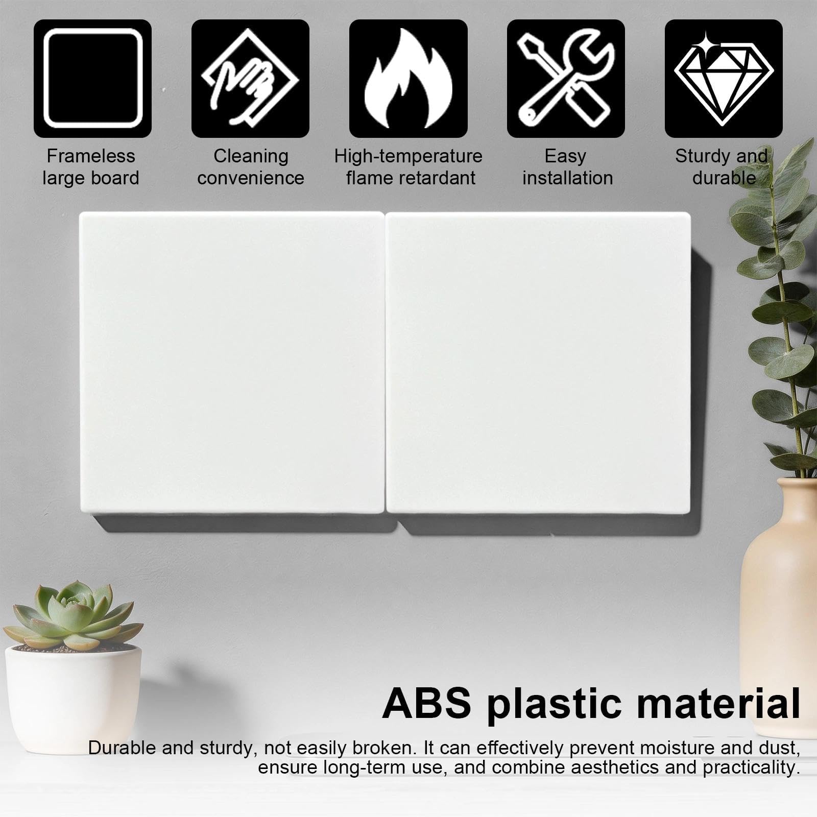 3 Piezas Cubiertas Ciegas Empotradas Autoadhesivo, Tapa Ciega Blanco, Tapa Enchufes Pared de Plástico ABS, para Enchufes Sin Uso y Aberturas de Pared