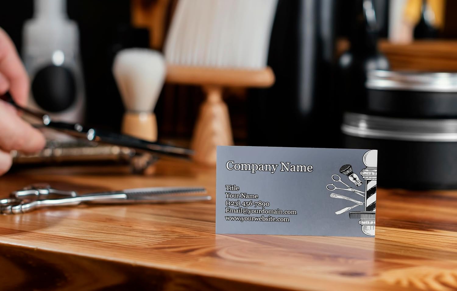 Personalized Business Cards - 3.5" x 2" - Thick Sturdy Cards - Made in the U.S.A. - Great for Salons, Hairdressers, Barbers, Spas, Cosmetology, Nails, Hair Cutting, and More! (Barber Shop)