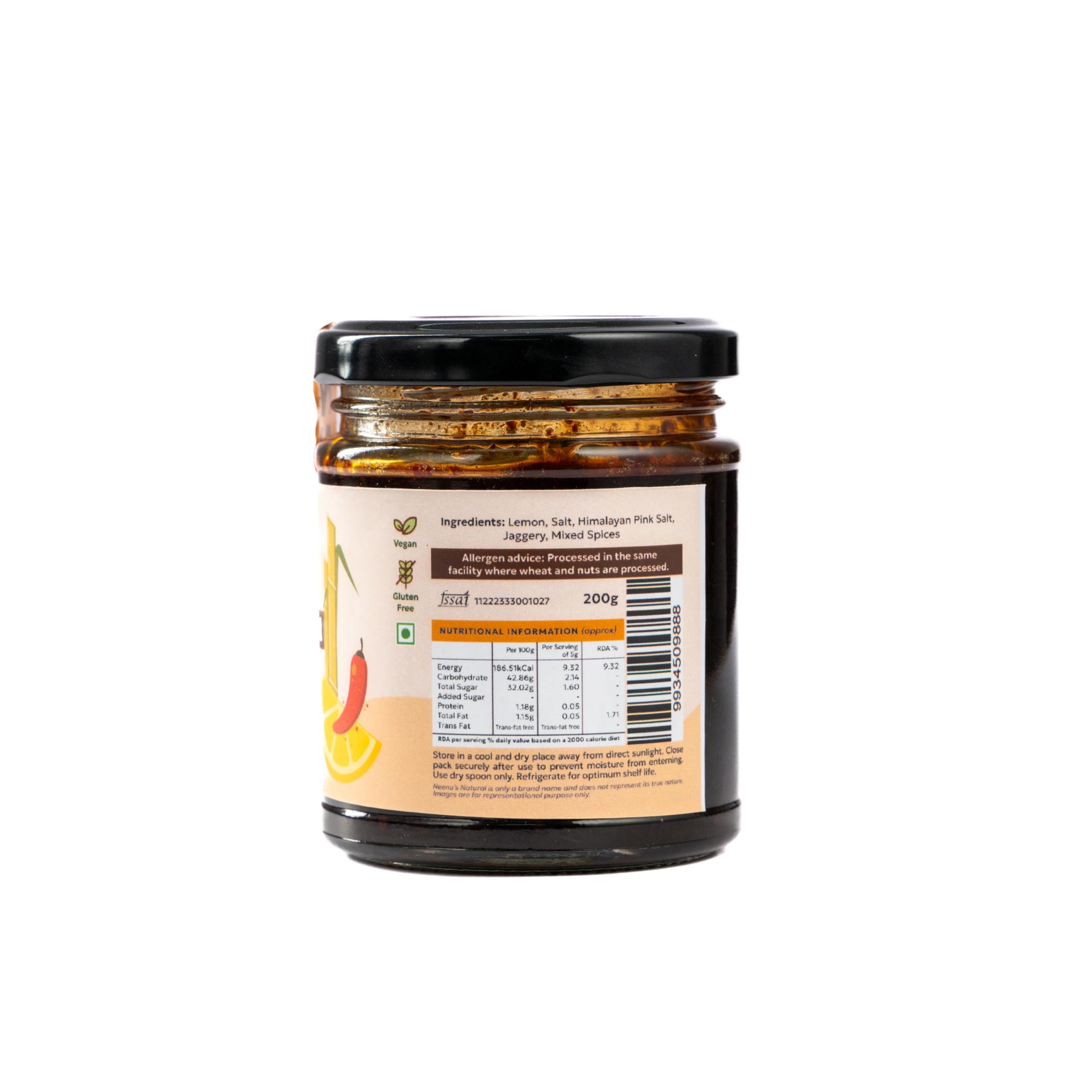 Neenu's Natural Homemade Sweet & Spicy Lemon Pickle - 200gm | Authentic Khatta Meetha Nimbu Achaar | Traditional Indian Achaar | No-Oil | Homemade Style, No Preservatives - Image 2 thumbnail