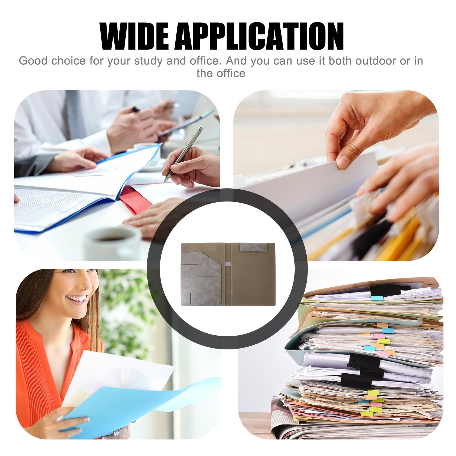 Healeved Cartella Portadocumenti Aziendale in Pelle PU A4 Chiusura Magnetica Organizer Multifunzione per Ufficio e Conferenze Porta Documenti Professionale per Viaggi di Lavoro
