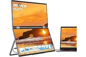 InnoView Dual Portable Monitor: 15.6" Mac/Windows 1080P FHD IPS Foldable Laptop Screen Extender