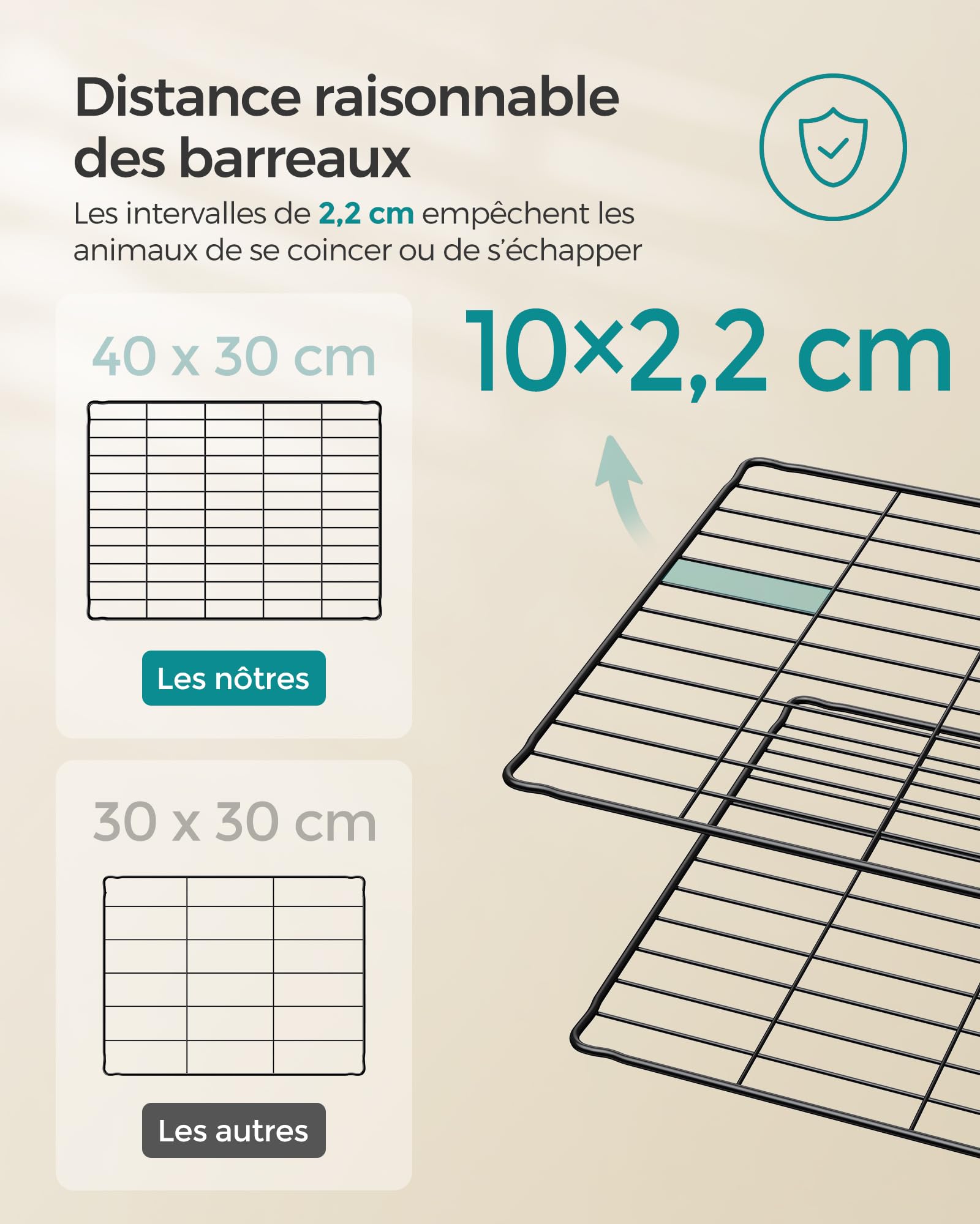 SONGMICS LPI001B01 Parc d’intérieur pour Cochon d’Inde, Cage à Lapin, Grande Enceinte d’Exercice, clôture modulable en métal à Monter soi-même pour Hamster, Animal de Compagnie, Petits Animaux - Noir
