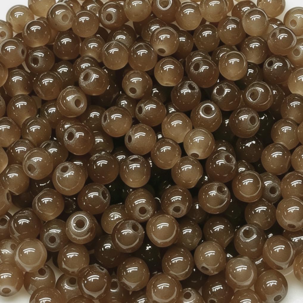 300PCS Glass Beads 6mm Glass Beads for Bracelets Necklaces Jewelry Making DIY Crafts (Navy)