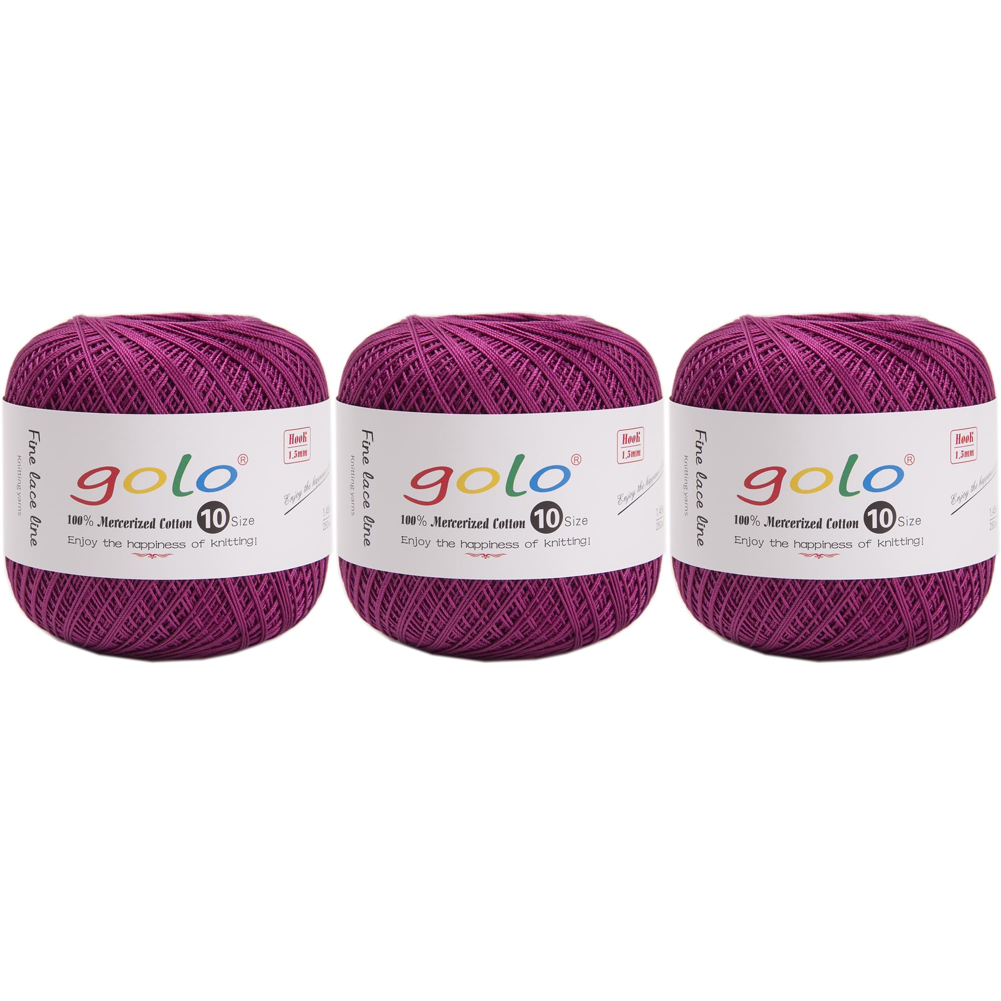 golo 3 Balls Crochet Thread Size 10 Crochet Yarn for Hand Knitting 191 — image 1