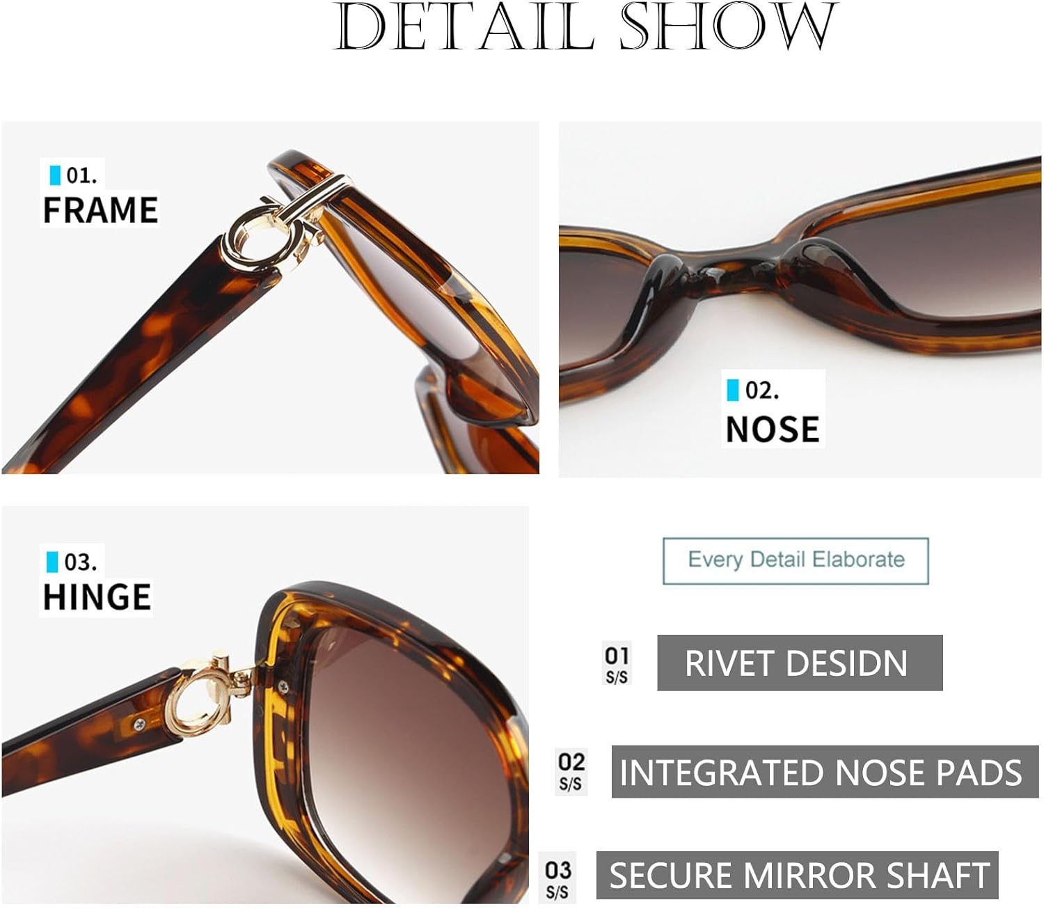 Fashion Oversized Square Women and Men Sunglasses Vintage Hollow Luxury Sun Glasses UV400 Gradient Shades - Image 6