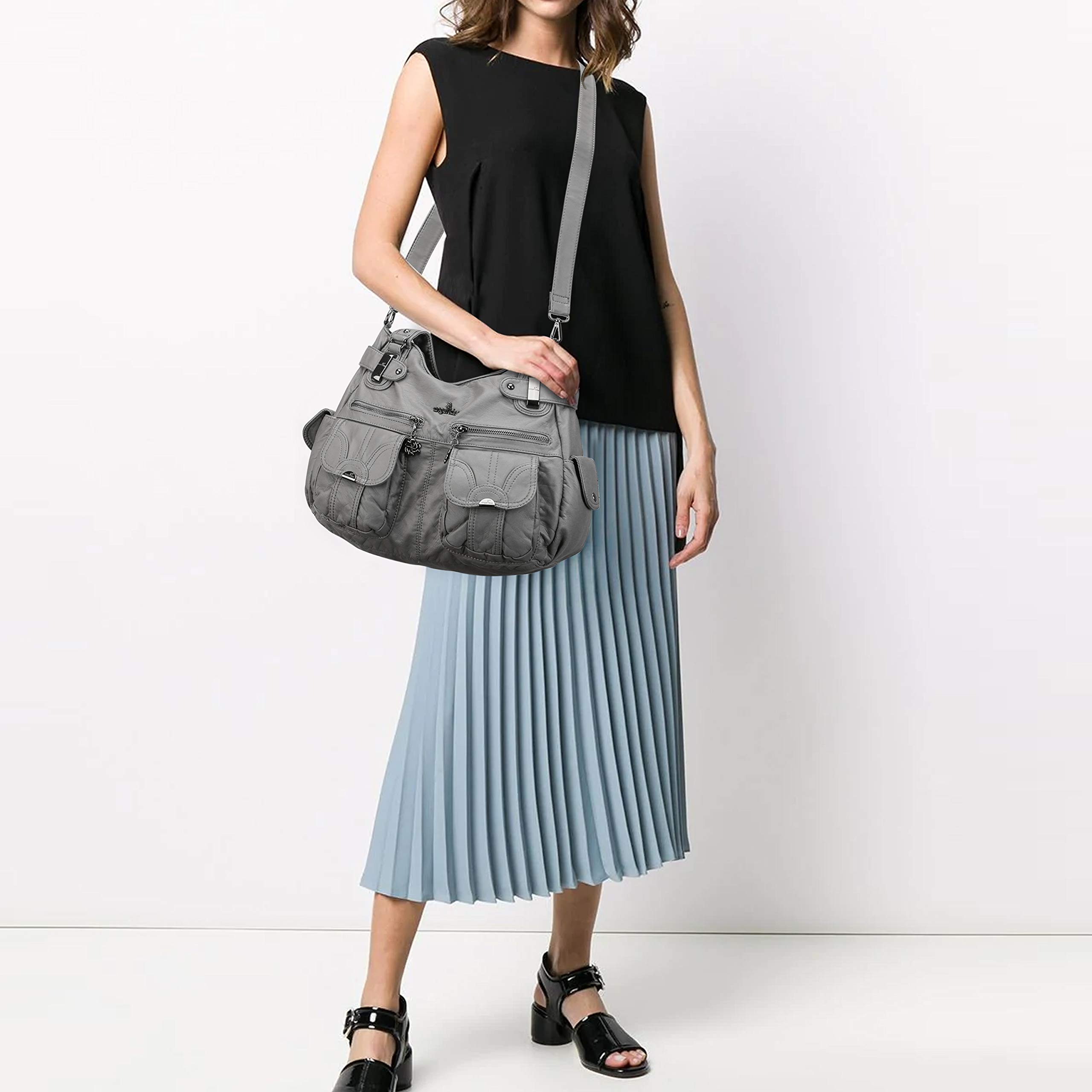 Angel Kiss Cuir Sac à Main Désign/Epaule/Bandoulière/Large Capacité 8 Petites Poches Pour Filles/Femmes