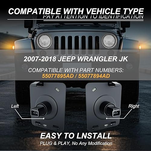 Miniatura 6 de Raryloy Marcador lateral de guardabarros delantero LED, montaje de luz ámbaramarilla con lente ahumada, luces de estacionamiento intermitentes