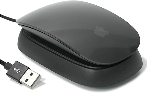Ascrono - Estación de carga compatible con Apple Magic Mouse 2 - Negro - Accesorios perfectos | Utilizable como base de carga, soporte y cargador |